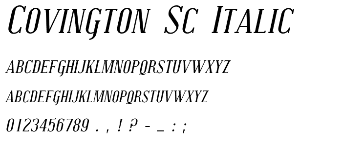 Covington SC Italic font